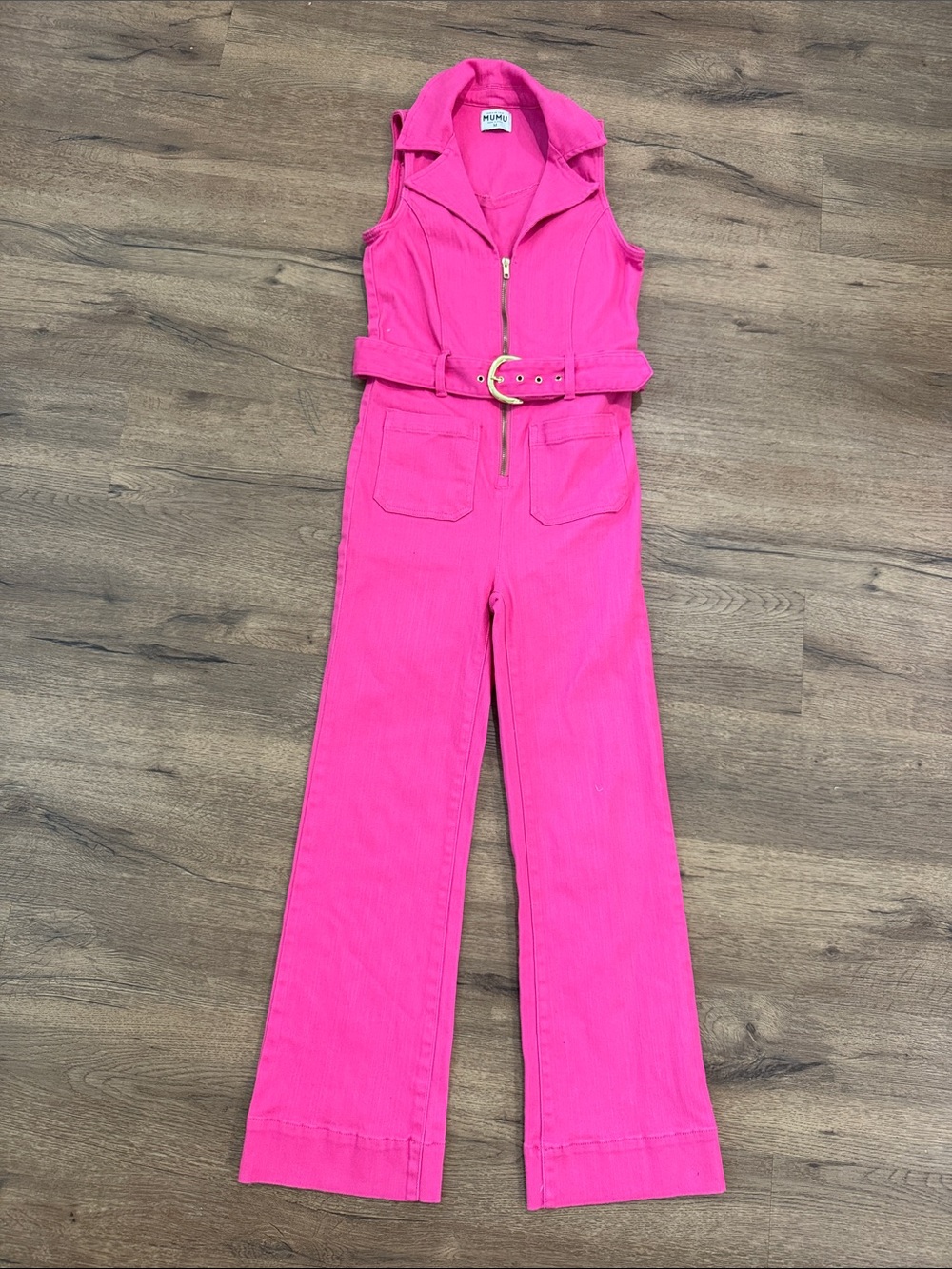 Show Me Your MuMu Hot Pink Sleeveless Belted Jumpsuit